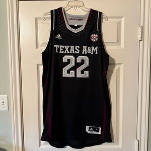 Adidas Black Texas A&M Jersey with White and Maroon Accents